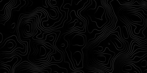 Fotobehang Black background topography topology vector design abstract map design © mr Vector