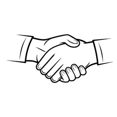 Heartwarming outline icon of friends handshake, ideal for friendship designs.