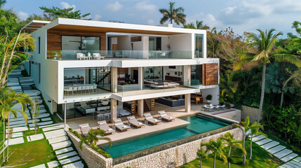 Modern Villa with beach access, sleek, refined design
