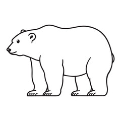 Line art of polar bear cartoon vector