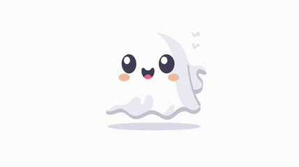 A cute chibi ghost vector illustration flat vector 