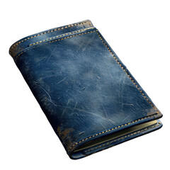 Antique navy wallet isolated on transparent background