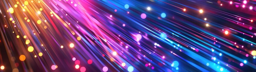 technological bright neon abstract background. colored electric cables and led. optical fiber, intense colors, background for technology.