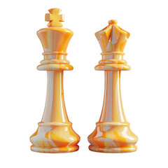 The minister's piece and the luxurious king in the game of chess on transparent background