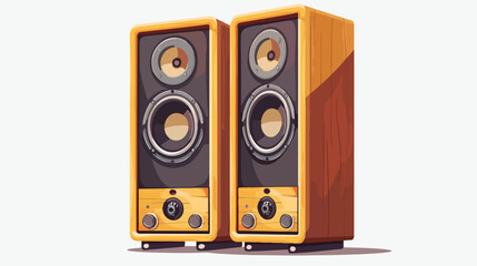 Acoustic speakers in plane wooden body vector icon