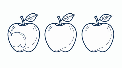 Apple fruit. Outline vector icon on a white blank Background