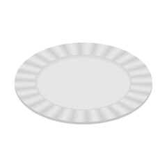 イラスト素材：空っぽの皿。食器。
illustration:empty plate. Tableware.Isometric colorful illustration.