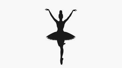 Ballerina woman silhouette vector illustration black