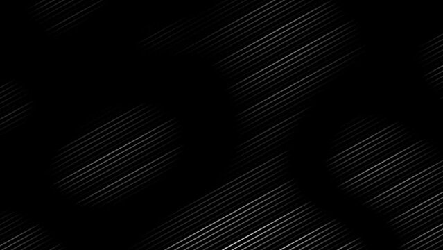 White color parallel lines pattern flowing over black background, loop able dark background