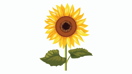 Beautiful sunflower decoration icon flat vector isolated