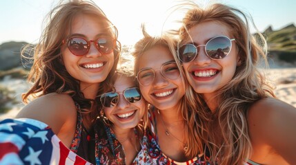 Three Beautiful Young Women Sitting Together
