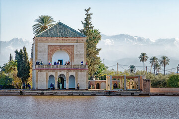  Menara gardens and pavillon, Marrakech,  Morocco.