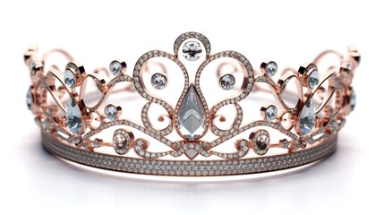 Princess tiara isolated on white background. Clipping path included. - obrazy, fototapety, plakaty
