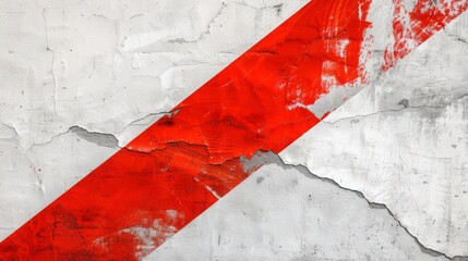 White and red stripes painted on a wall. Abstract background for design.