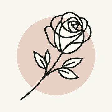 minimalis line logo a rose