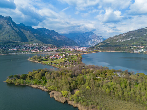 View of Isella peninsula on Lake Annone