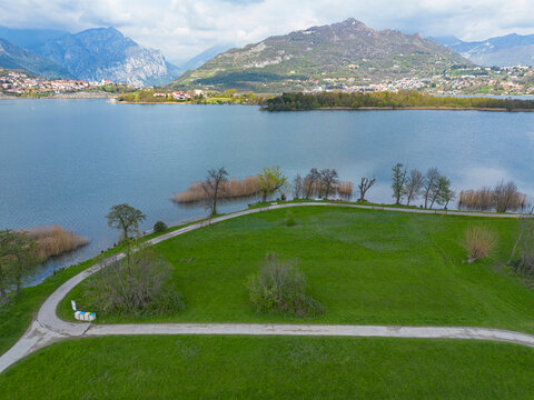 Bicycle path near lake Annone