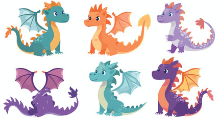 Cartoon cute childrens fairy tale fantasy dragon