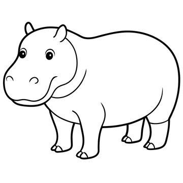 rhino cartoon isolated on white