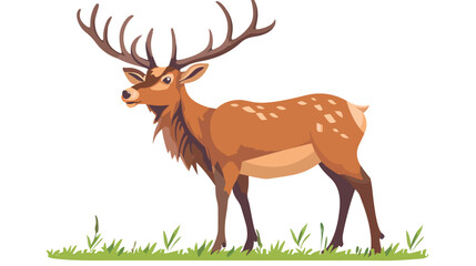 Cartoon Elk flat vector isolated on white background