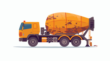 Concrete mixer truck construction vector graphic isolated