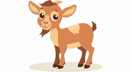 Cute Goat Cartoon Vector Icon Illustration. Flat Cart
