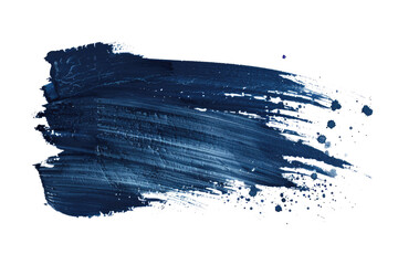 dark blue watercolor brush stroke isolated on white or transparent png