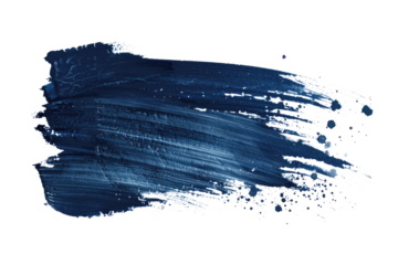 dark blue watercolor brush stroke isolated on white or transparent png