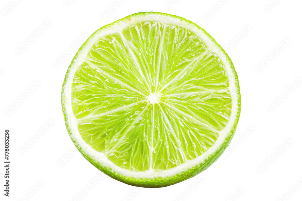 Wall mural green lime isolated on white or transparent png