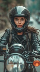 An electric motorbike journey is being planned by a young woman.