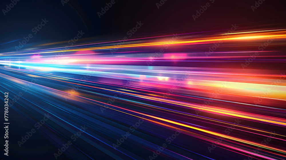 Poster abstract digital background with blurred speed lines and glowing light effects