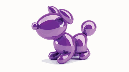 Dog Helium balloon purple color. Realistic 3d design