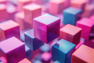 Obraz premium Abstract colorful cube background wallpaper design images