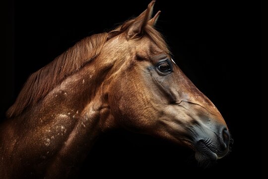 a horse with a black background