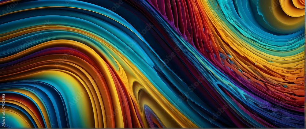 Poster for advertisement and banner as chromatic currents flowing colors create a dynamic backdrop resembli