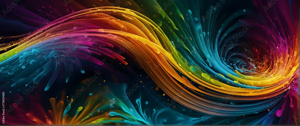 Poster for advertisement and banner as spectrum swirl a swirling spectrum of colors that captures the eye a