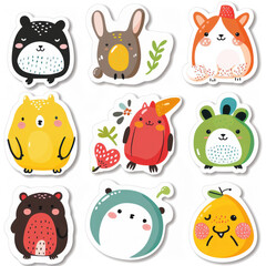 cute character sticker, set of animals, sticker production