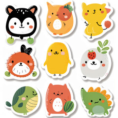 cute character sticker, set of animals, sticker production
