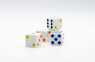 Colorful dice stacked 2