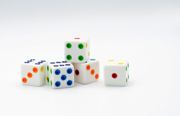 Colorful dice stacked 1
