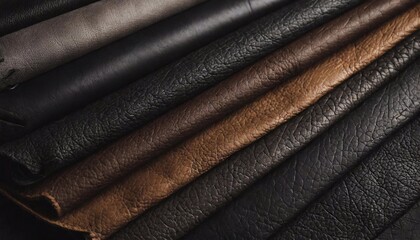Leather texture background. Close up view of different leather textures.