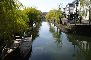 Townscape and canal in Kurashiki Bikan Historical Quarter