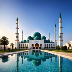 Naklejka premium Ai generated image of mosque with eid adha concept