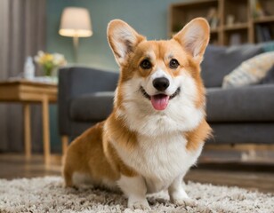Corgi on the carpet