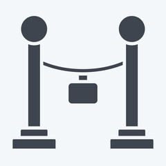 Icon Barrier Rope. related to Entertainment symbol. glyph style. simple design illustration