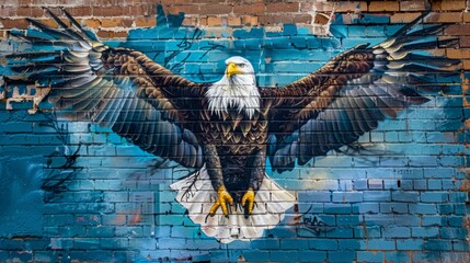 Eagle with Outstretched Wings Wall Art
 - obrazy, fototapety, plakaty