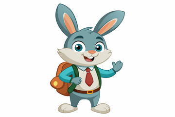 cute-rabbit-edd-in-a-school-uniform vector 
