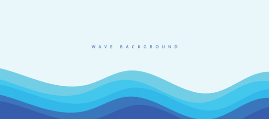 Sea waves layer vector background illustration. Sea beach vector illustration.
