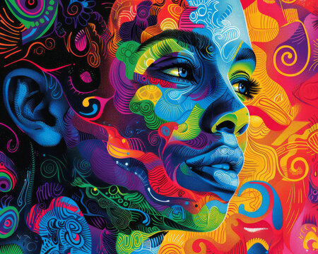 Design a vibrant and inclusive artwork celebrating the diversity and empowerment of the LGBTQ community