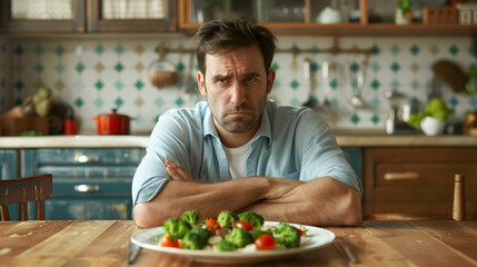 A man sitting at the table with his arms crossed